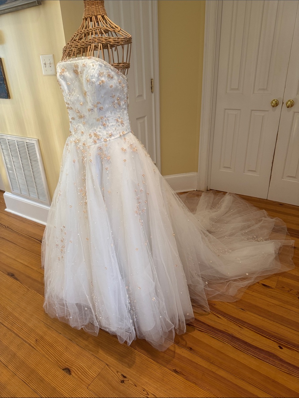 Mori Lee by Madeline Gardner Ivory wedding dress beautiful beads details